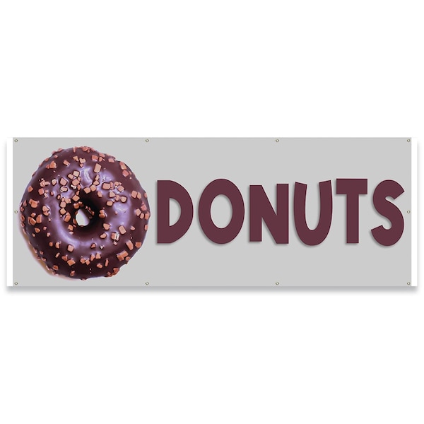 Donuts Banner Concession Stand Food Truck Single Sided